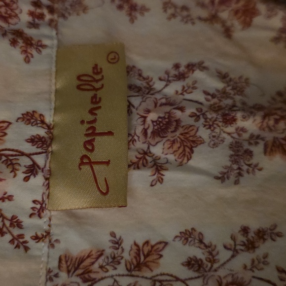 Papinelle Womenes Short Sleeve  Pajama Set. Shorts Have Elastic Band.100% Cotton - Picture 3 of 5